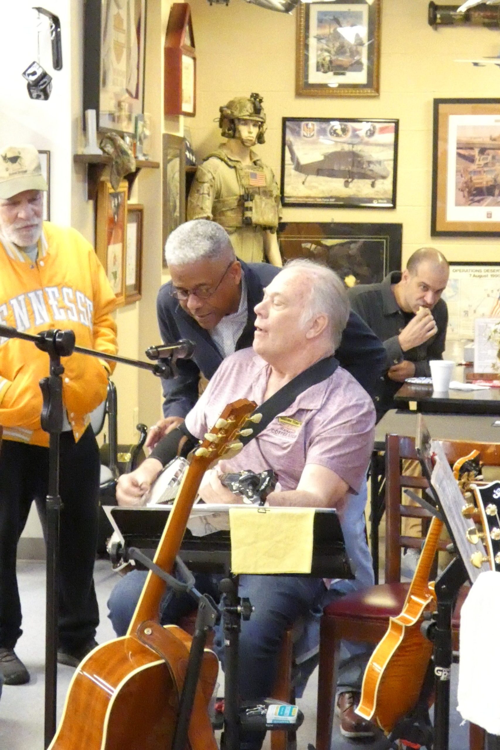 Richards Coffee Shop Singing With Band